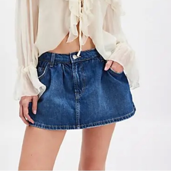 We The Free People Demi Denim Skort 26 NWT - Picture 1 of 15